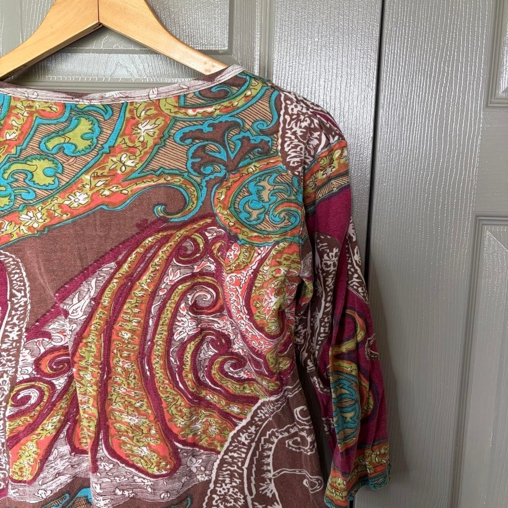 y2k paisley beaded blouse Size S fairy festival cottagecore preppy summer - Picture 5 of 6